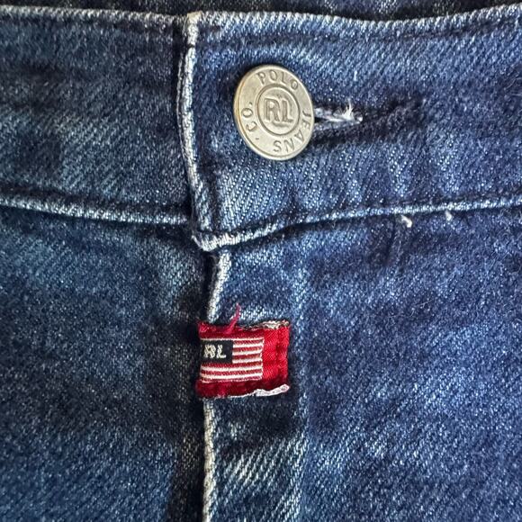Vintage Y2K POLO Ralph Lauren Dark Wash Jeans Cropped Denim Ankle Zip Indie 6 - Picture 2 of 5